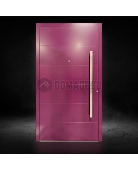 Purple aluminum main entrance door