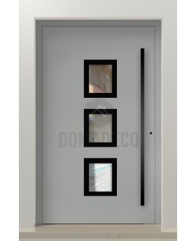 PIVOT Izobar - aluminum single pivot door with five windows