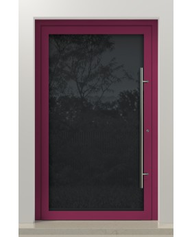 PIVOT VL19 - Lacobel glass coated with a high-quality paint aluminum pivot door