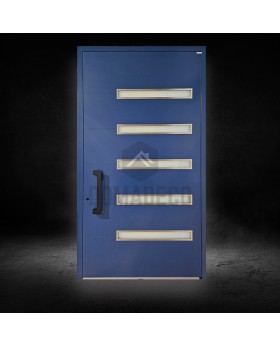 Blue aluminum high-end exterior front door
