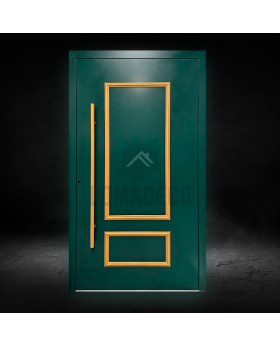 classically green styled traditional aluminum door