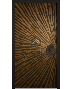 LIM M29 - aluminum hinged door with brown texture of milled metal