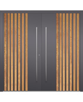 LIM RAIL3 double - aluminum double door with vertical slats made of aluminum profiles