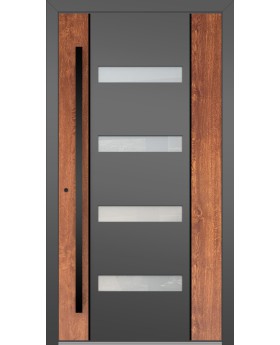LIM V09 - aluminum entry door with wooden decor
