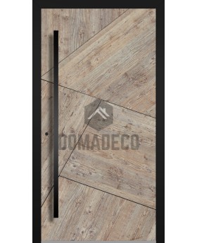 LIM WOODLINE 3 - aluminum entry door covered Fir Platinum wood imitation