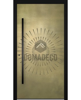 Front door with gold texture of milled metal