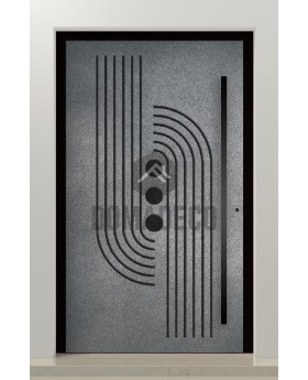 PIVOT M13 - pivot door with grey texture of milled metal