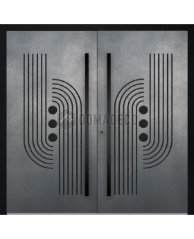 LIM M13 double - Aluminum double hinged door with gunsmoke texture of milled metal