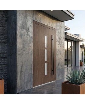 Walnut Energy efficient aluminum front door