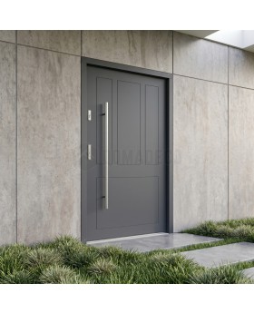 Anthracite contemporary steel front door