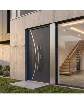Anthracite double front entry door