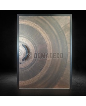 Pivot door with bronze texture of milled metal