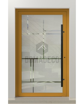 LIM Glass S17 -  aluminum front door milk with transparent decor