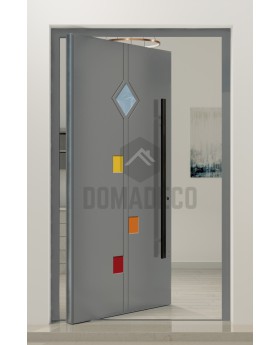 PIVOT Tonel - pivot door with tempered glass insert