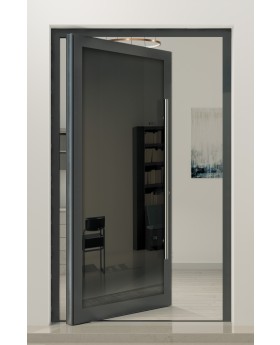 PIVOT VL19 - Lacobel glass coated with a high-quality paint aluminum pivot door