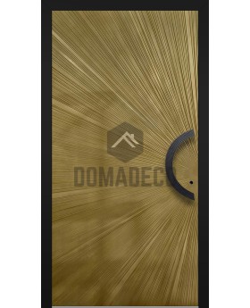 LIM M8 - hinged aluminum front door with gold texture of milled metal