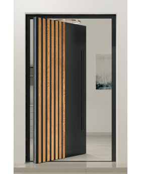 PIVOT RAIL3 - aluminium pivot door with vertical slats made of aluminium profiles