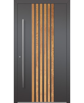 LIM RAIL5 - aluminum front door with vertical slats made of aluminum profiles