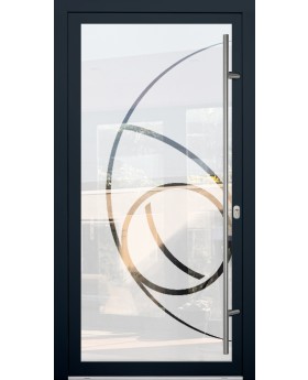 LIM Glass S16 -  aluminum frosted front door with transparent decor
