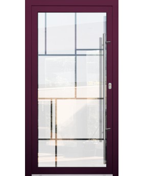 LIM Glass S17 -  aluminum front door milk with transparent decor