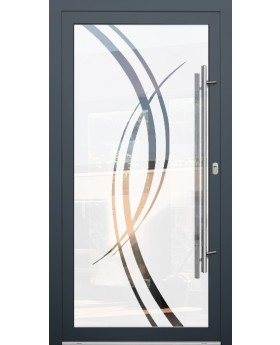 LIM Glass S18 -  aluminum front door milk with transparent decor