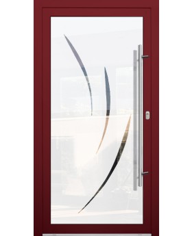 LIM Glass S19 - aluminum front door milk with transparent decor