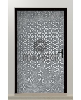 PIVOT Squares - pivot door with squares texture of milled metal