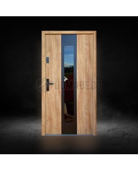Turners oak custom made modern metal door