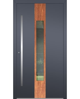 LIM V08 - aluminum front door with wooden decor
