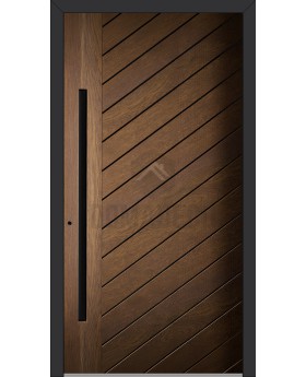 LIM V11 - aluminum front door covered sublimated wood