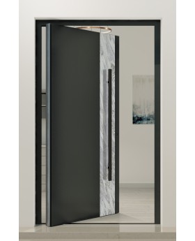 PIVOT V41 - aluminum front door pivot with white rock stone texture