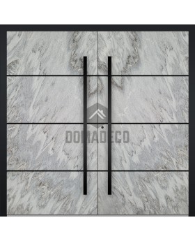 LIM V42 double - aluminum double front door covered with white rock stone texture