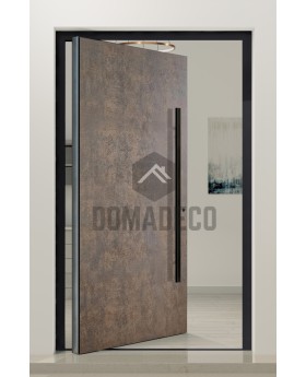 PIVOT V53 - rust aluminum pivot door covered with rust sintered