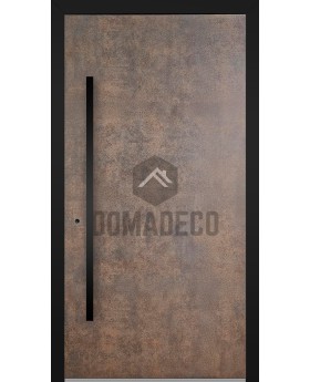LIM V53 - rust aluminum entry door covered with corten sintered quartz