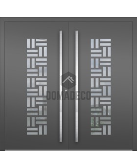 LIM VFL2 double -  aluminum double front door decorative glass