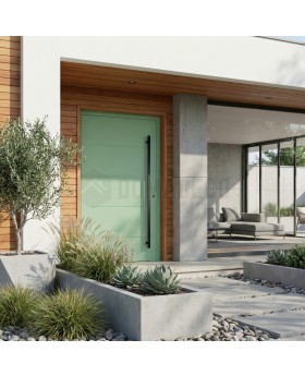 Green modern aluminum house front door