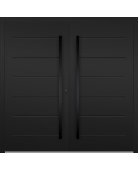 LIM W313 double - modern double aluminum door wirh ribs