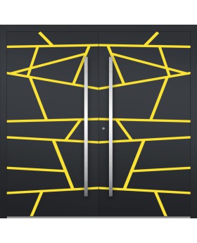 LIM W360 double - solid double aluminium door with stripes