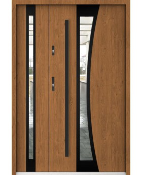 Sta Gemini Duo Noir - modern entrance door with side panel