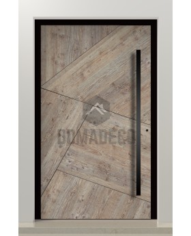 PIVOT WOODLINE 3 - pivot door covered Fir Platinum wood imitation