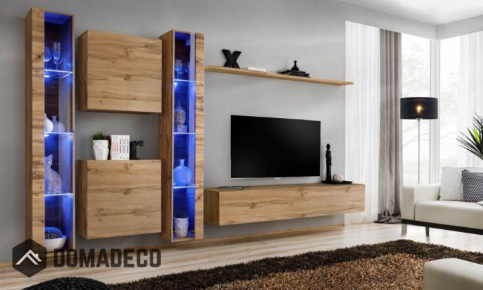 Oak wall units living room discount
