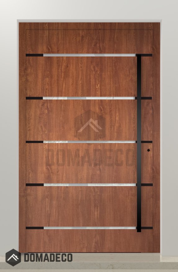 PIVOT C7 - Modern Pivot Entry Door with horizontal glass Domadeco