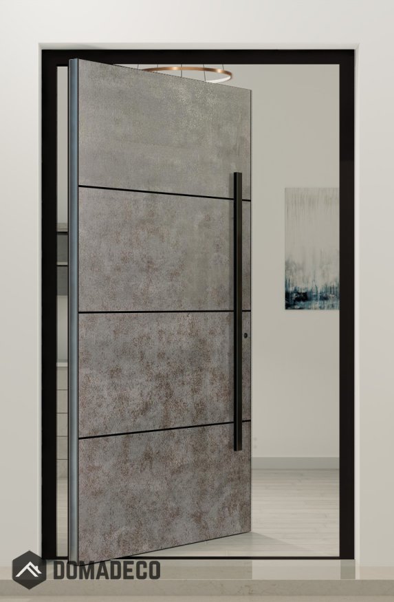 PIVOT V56 - aluminum pivot door covered with sintered quartz Domadeco