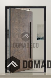 PIVOT V53 - rust aluminum pivot door covered with rust sintered