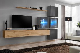 Shift 8 - black entertainment center Domadeco