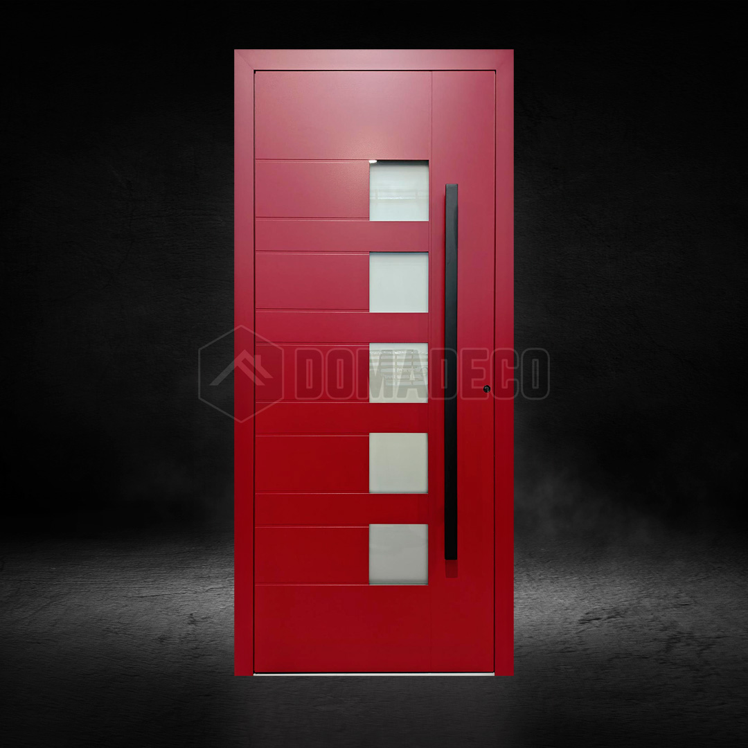red aluminum doors